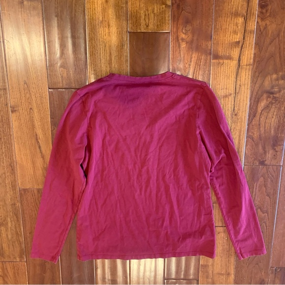 Fair Indigo Long Sleeve Tee Women's Size L Red Organic Pima Cotton Made In Peru - Picture 6 of 8